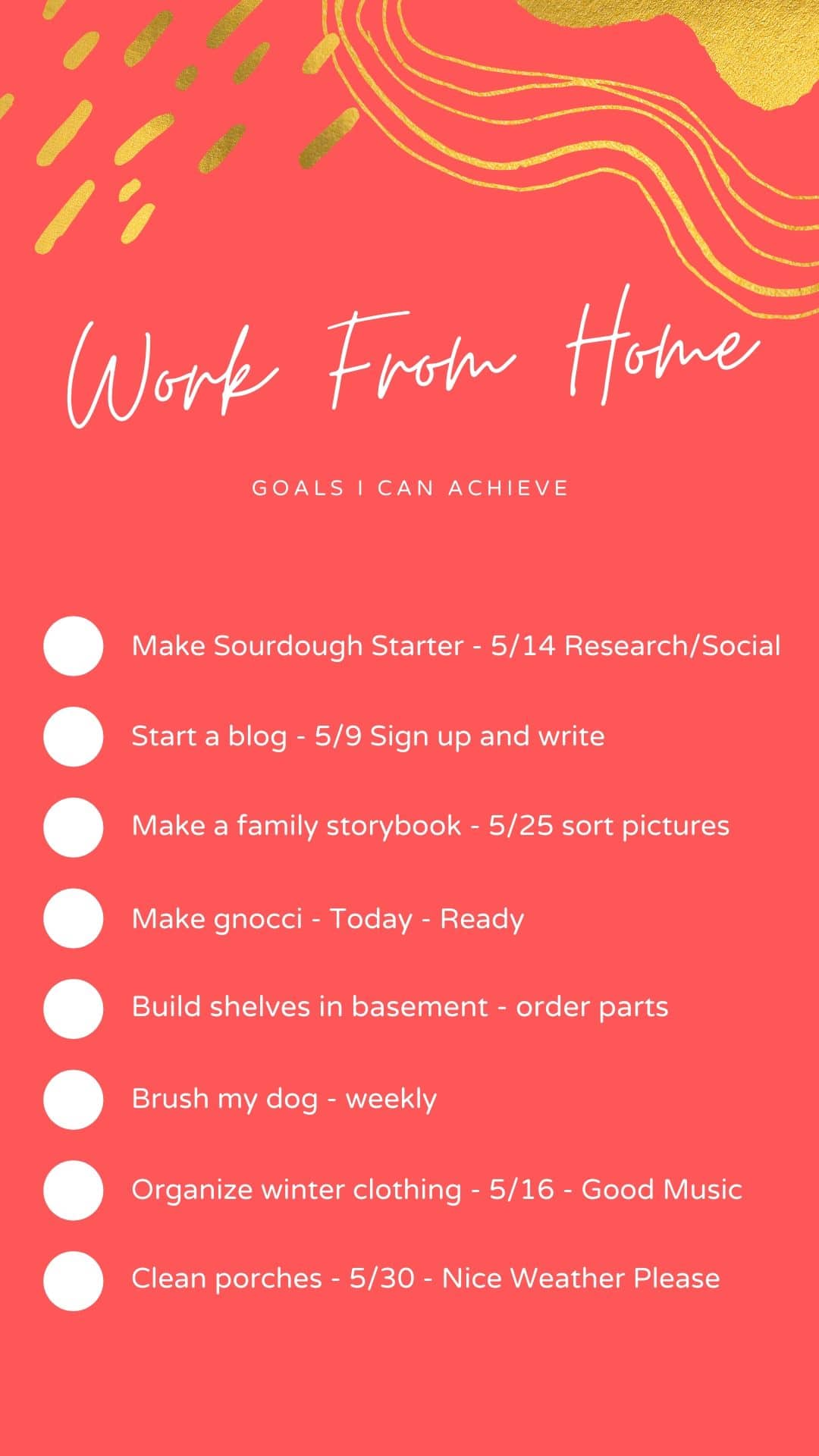 Work from Home Goals I Can Achieve